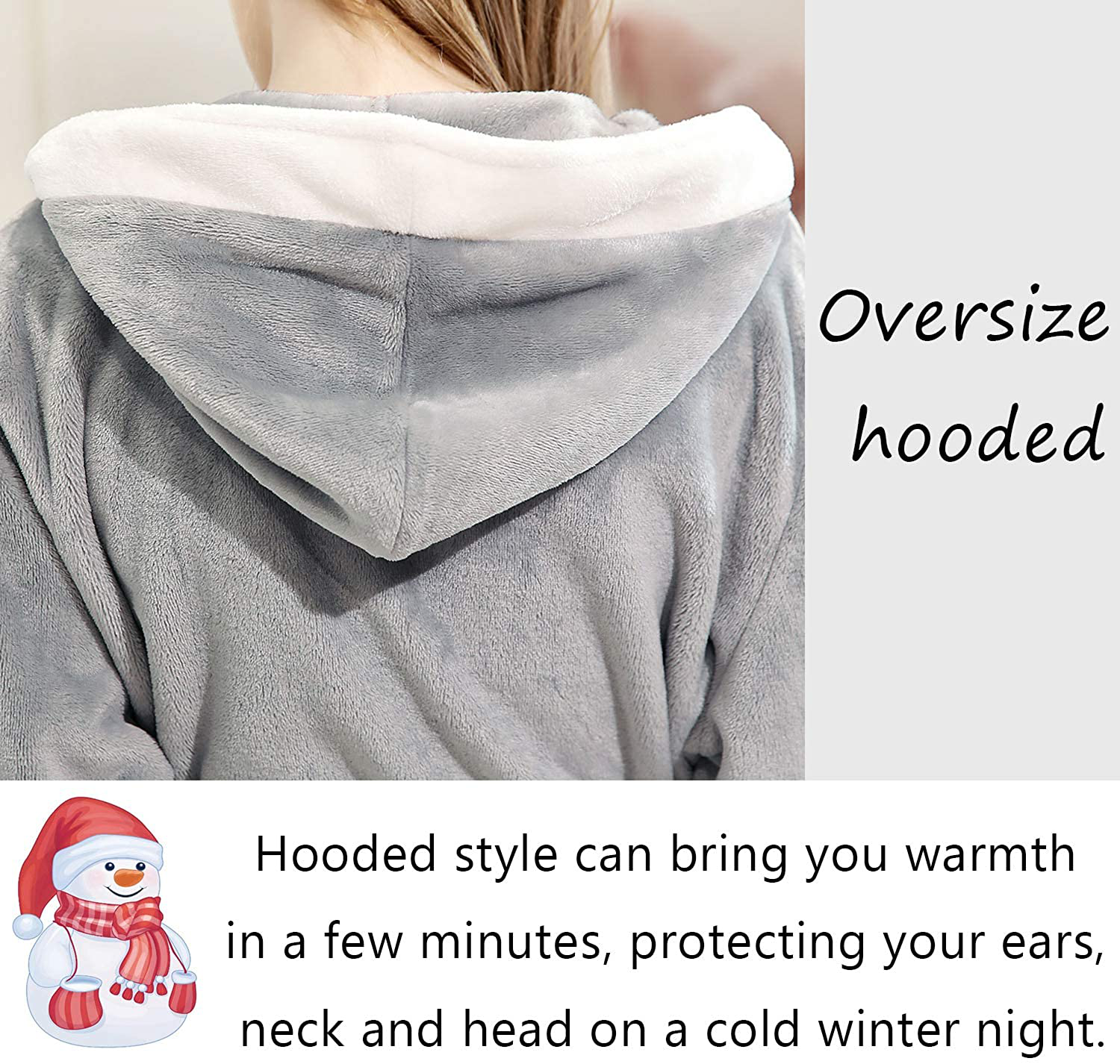 Women Robes Long Soft Hooded Bathrobes Sleepwear Winter Warm Ladies Housecoat Gift Robe Apparel & Accessories > Clothing > Sleepwear & Loungewear > Robes Kylie Max   