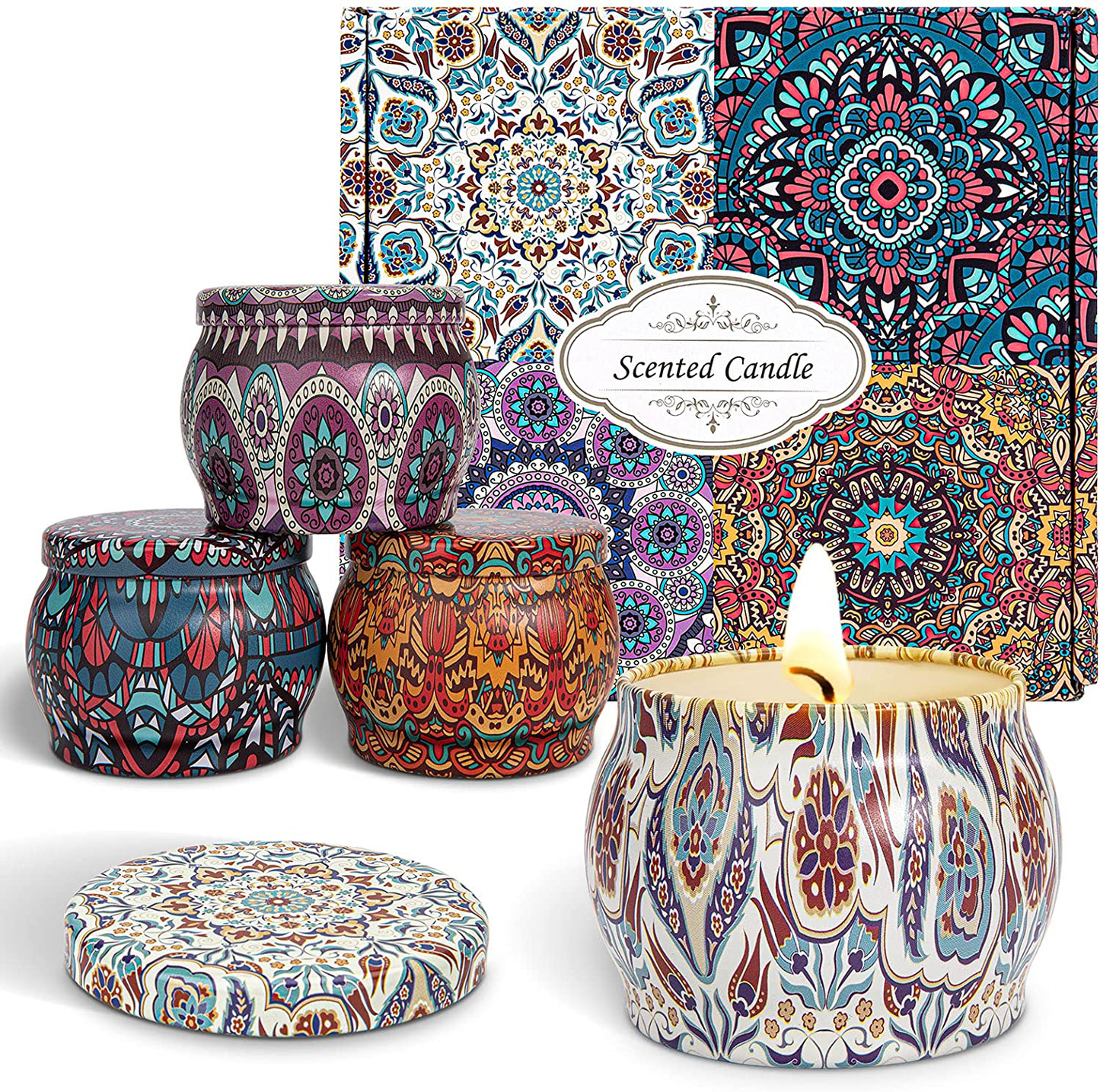 Scented Candles Birthday Gifts for Women, Aromatherapy Candle Christmas Gifts Holiday Gift Set for Women on Xmas Festivals, Birthday, Party,4 Pack Arts & Entertainment > Party & Celebration > Gift Giving Yiyiyi   