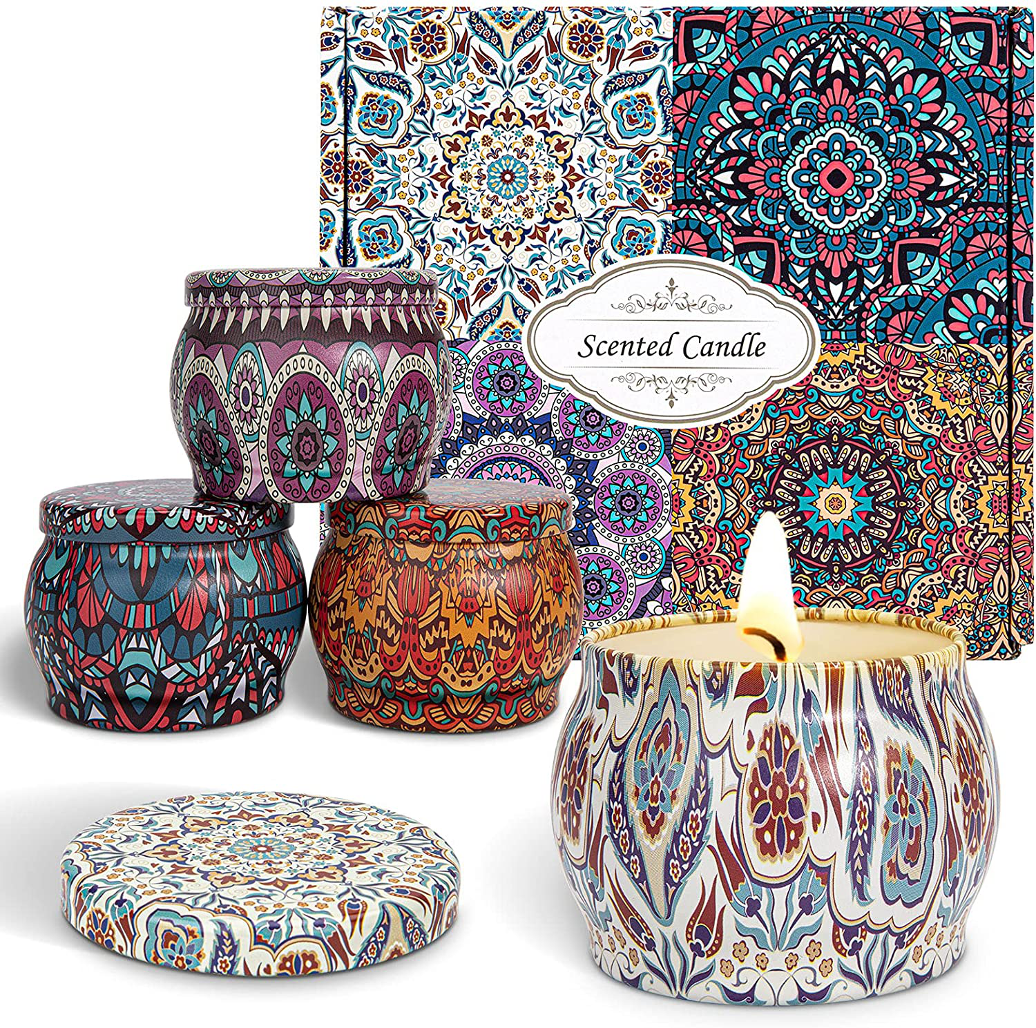 Scented Candles Birthday Gifts for Women, Aromatherapy Candle Christmas Gifts Holiday Gift Set for Women on Xmas Festivals, Birthday, Party,4 Pack Arts & Entertainment > Party & Celebration > Gift Giving Yiyiyi   