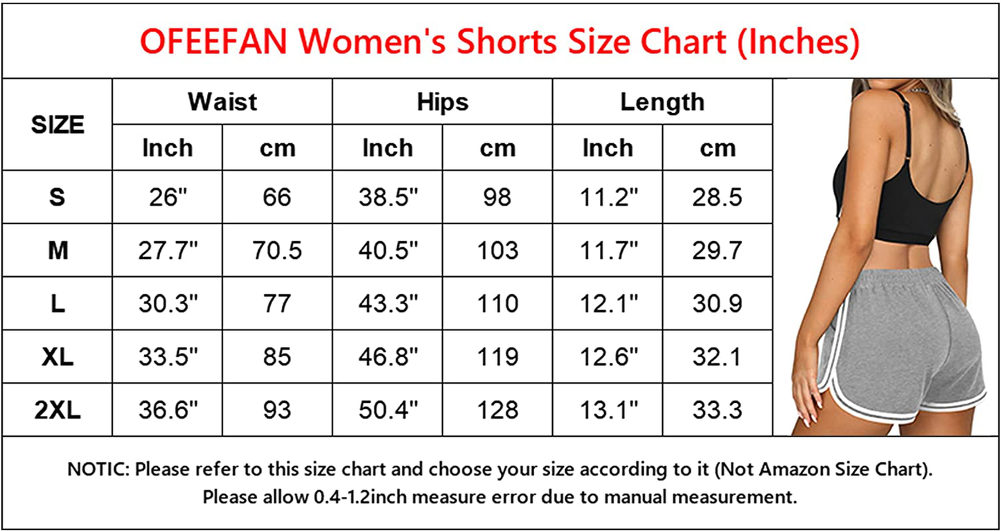 OFEEFAN Womens Athletic Shorts with Pockets Workout Running Summer Lounge Dolphin Shorts Apparel & Accessories > Clothing > Shorts Kylie Max   