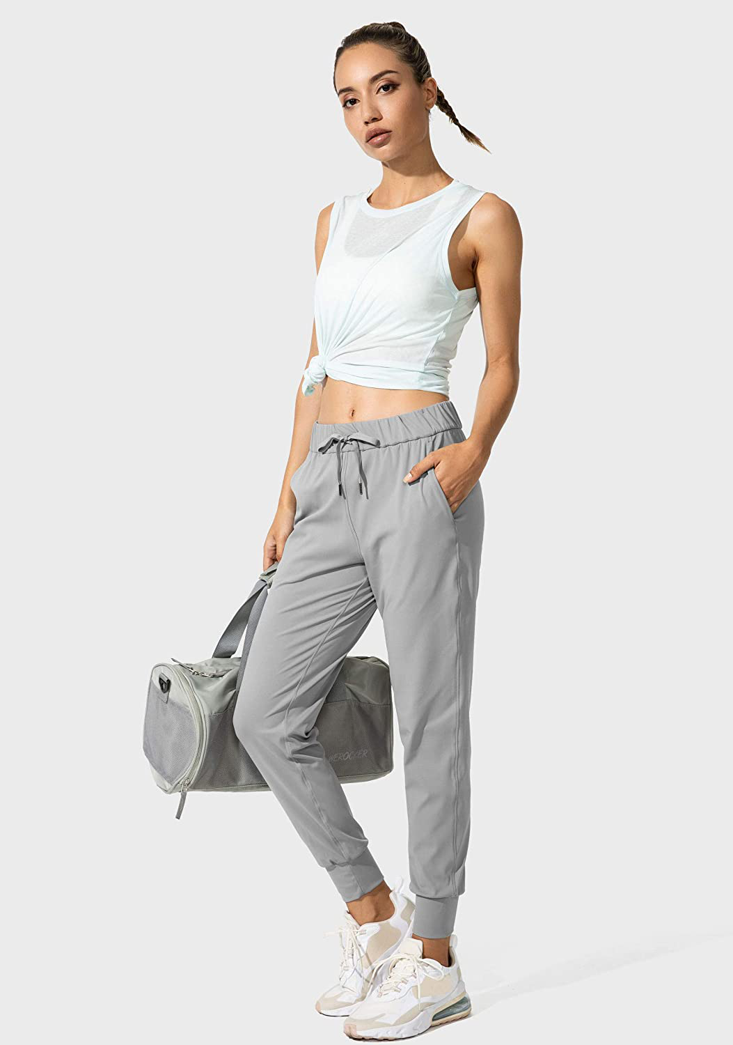 SANTINY Women'S Joggers Pants with Pockets Drawstring Running Sweatpants for Women Lounge Workout Jogging Apparel & Accessories > Clothing > Activewear Kylie Max   