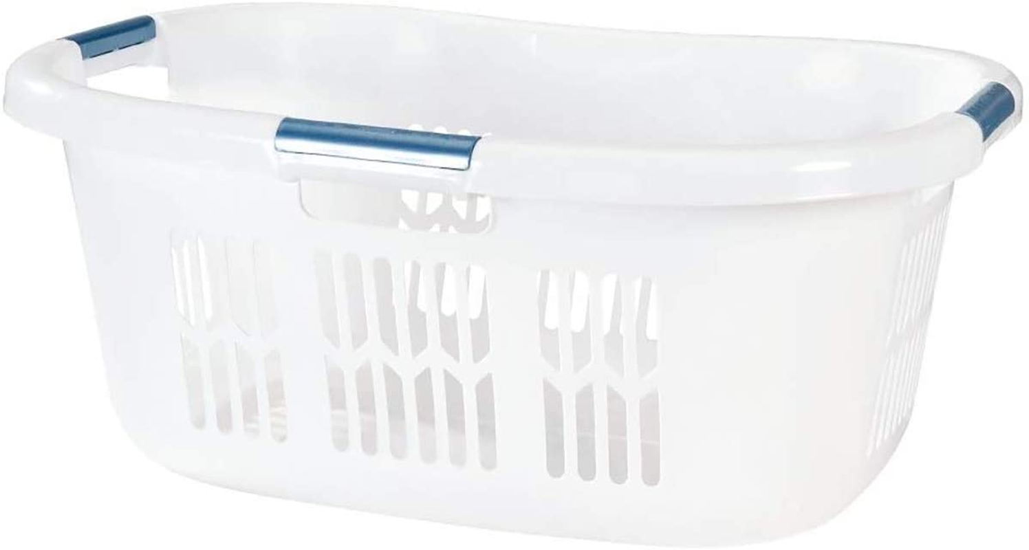 Rubbermaid 2.1-Bushel Small Hip-Hugger Portable Plastic Laundry Basket with Grab-Through Handles, White (3-Pack) Apparel & Accessories > Clothing > Underwear & Socks > Underwear Rubbermaid   