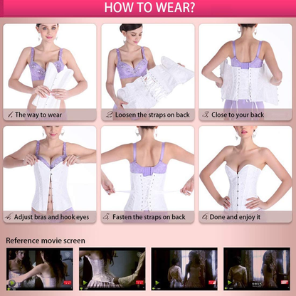 Evababy Women Sexy Floral Boned Corset Overbust Body Shaper Bustier Apparel & Accessories > Clothing > Underwear & Socks > Lingerie EVAbaby   