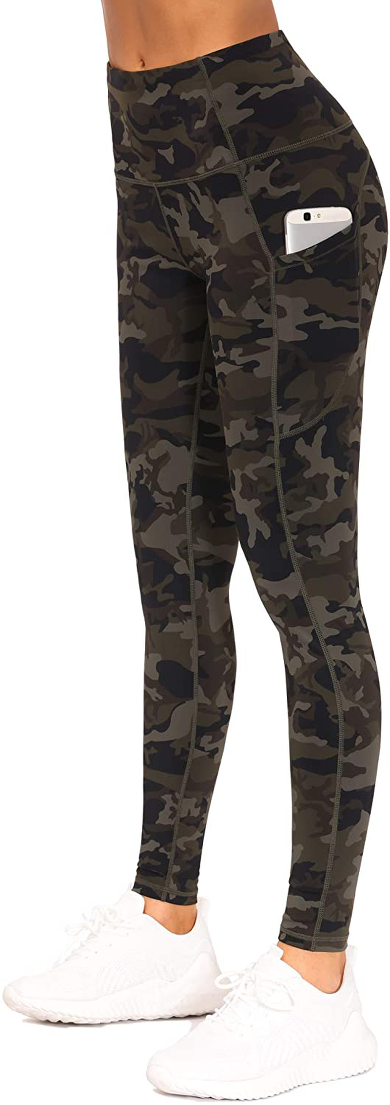 THE GYM PEOPLE Thick High Waist Yoga Pants with Pockets, Tummy Control Workout Running Yoga Leggings for Women Apparel & Accessories > Clothing > Activewear THE GYM PEOPLE   