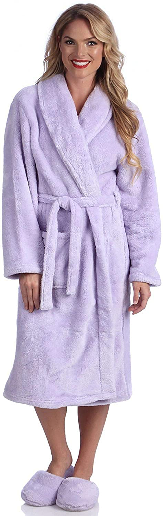 Cozyhome Ultrasoft Plush Bathrobe and Slipper Set Apparel & Accessories > Clothing > Sleepwear & Loungewear > Robes Kylie Max   