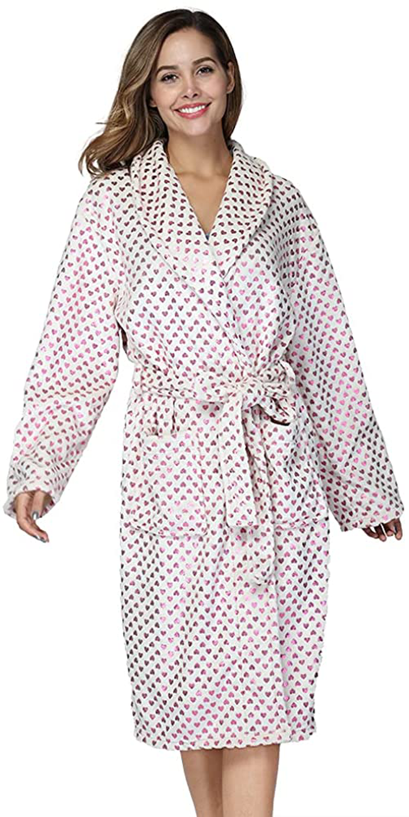RONGTAI Womens Bathrobe Ladies Fleece Plush Warm Long Robes Apparel & Accessories > Clothing > Sleepwear & Loungewear > Robes Kylie Max   