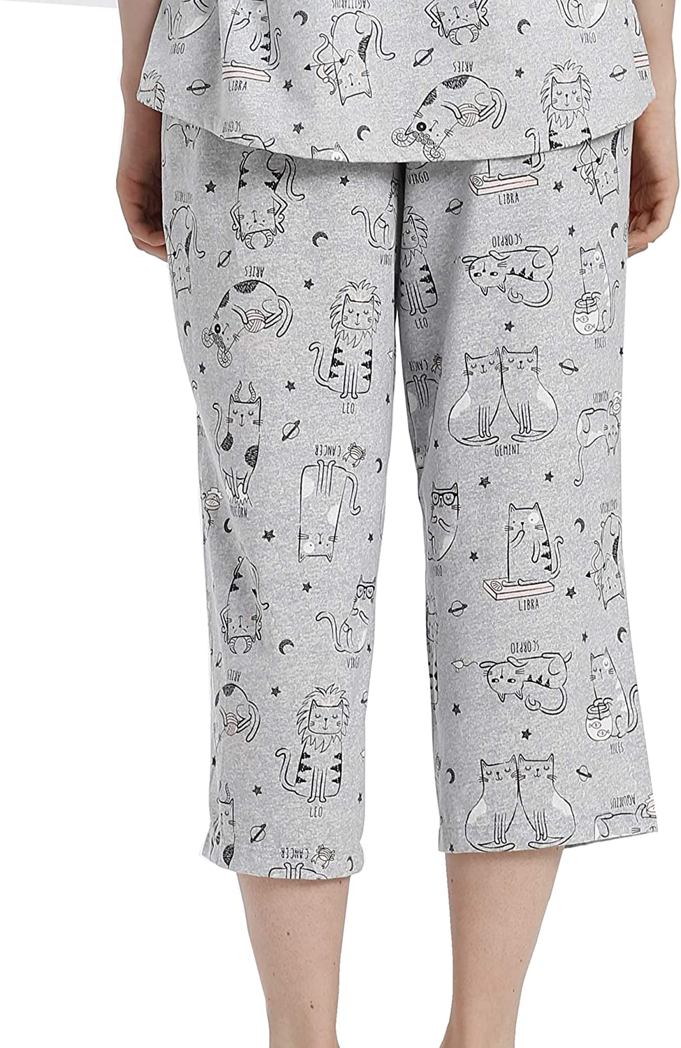 ENJOYNIGHT Women'S Capri Pajama Pants Lounge Causal Bottoms Print Sleep Pants Apparel & Accessories > Clothing > Sleepwear & Loungewear > Pajamas Kylie Max   
