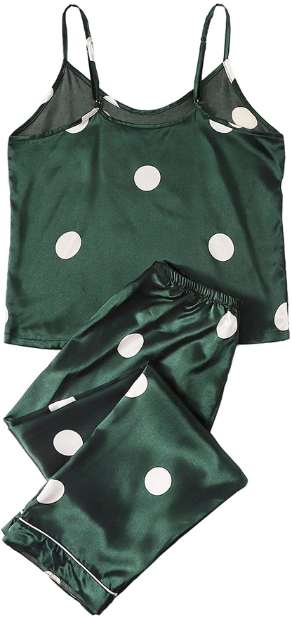 Milumia Women'S Cute Polka Dot Print Cami Top and Shorts Pajama Set 2Pcs Sleepwear Apparel & Accessories > Clothing > Sleepwear & Loungewear Kylie Max   