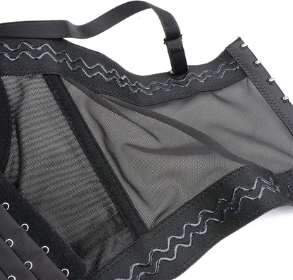 ELLACCI Women'S Mesh Bustier Crop Top Push up Corset Tops Bra Black Apparel & Accessories > Clothing > Underwear & Socks > Lingerie ELLACCI   
