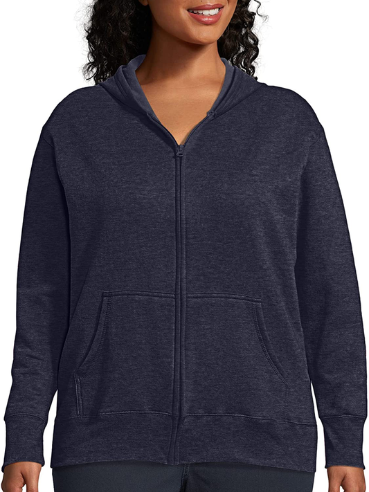 JUST MY SIZE plus Size Comfortsoft Ecosmart Fleece Full-Zip Women'S Hoodie Apparel & Accessories > Clothing > Activewear Kylie Max   