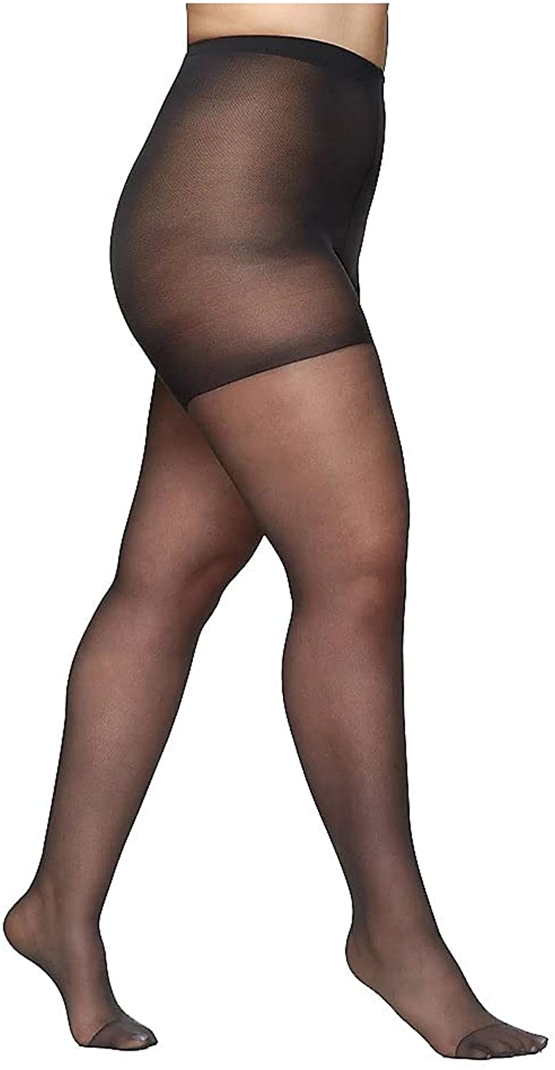 Berkshire Women'S Plus-Size Queen Silky Sheer Control Top Pantyhose - Reinforced Toe Apparel & Accessories > Clothing > Underwear & Socks > Shapewear Berkshire Off Black 5X-6X 