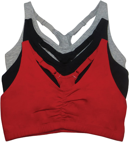 Fruit of the Loom Women'S Adjustable Shirred Front Racerback Sports Bra Apparel & Accessories > Clothing > Underwear & Socks > Bras Kylie Max   