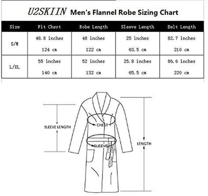 U2SKIIN Mens Hooded Robe, Plush Robes for Men Long Fleece Bathrobe Apparel & Accessories > Clothing > Sleepwear & Loungewear > Robes Kylie Max   