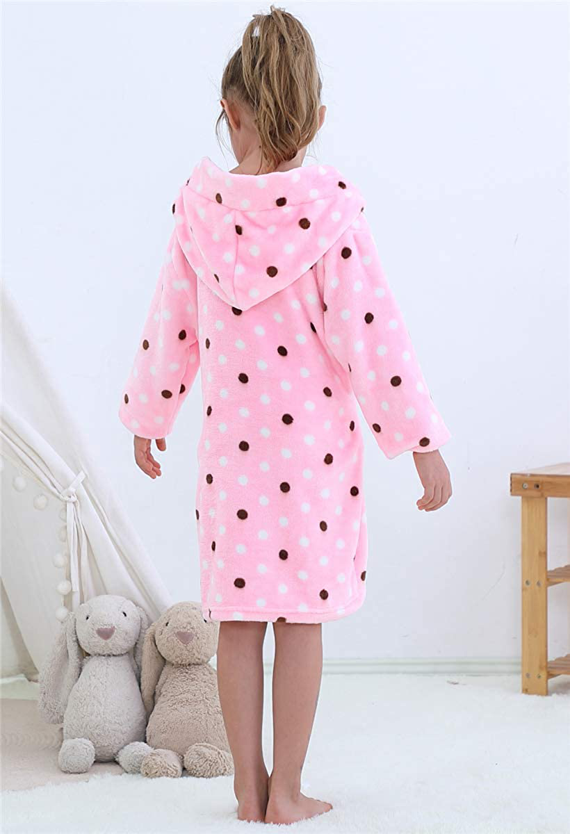 Umeyda Girls Robe,Cute & Fleece Hooded Robe with Belt for Girls, 12 Months - 18 Years Apparel & Accessories > Clothing > Sleepwear & Loungewear > Robes Kylie Max   