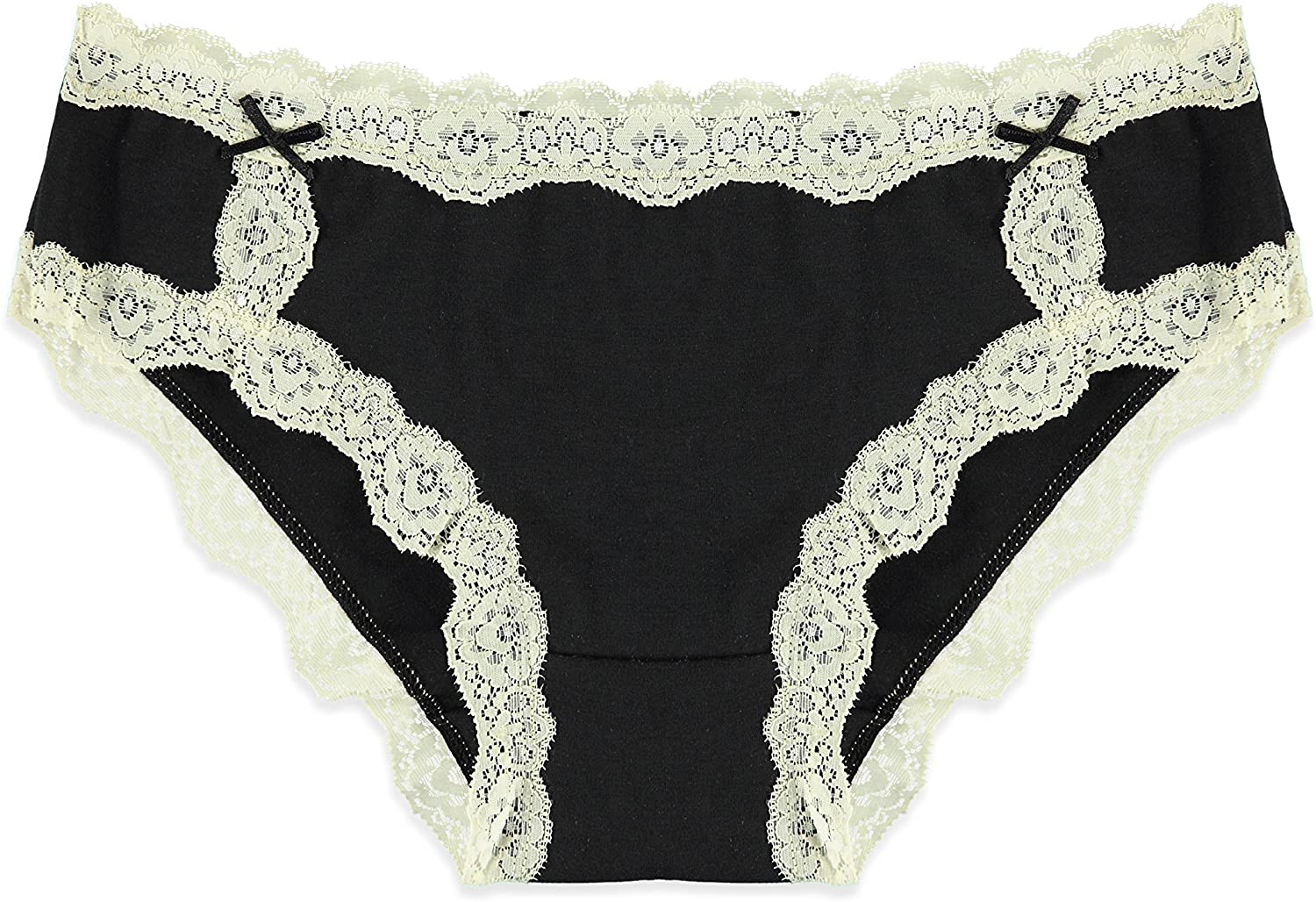 Free to Live 6 Pack Women'S All over Lace Panties - Colorful Trim Hipster Cotton Underwear Apparel & Accessories > Clothing > Underwear & Socks > Underwear Free to Live   