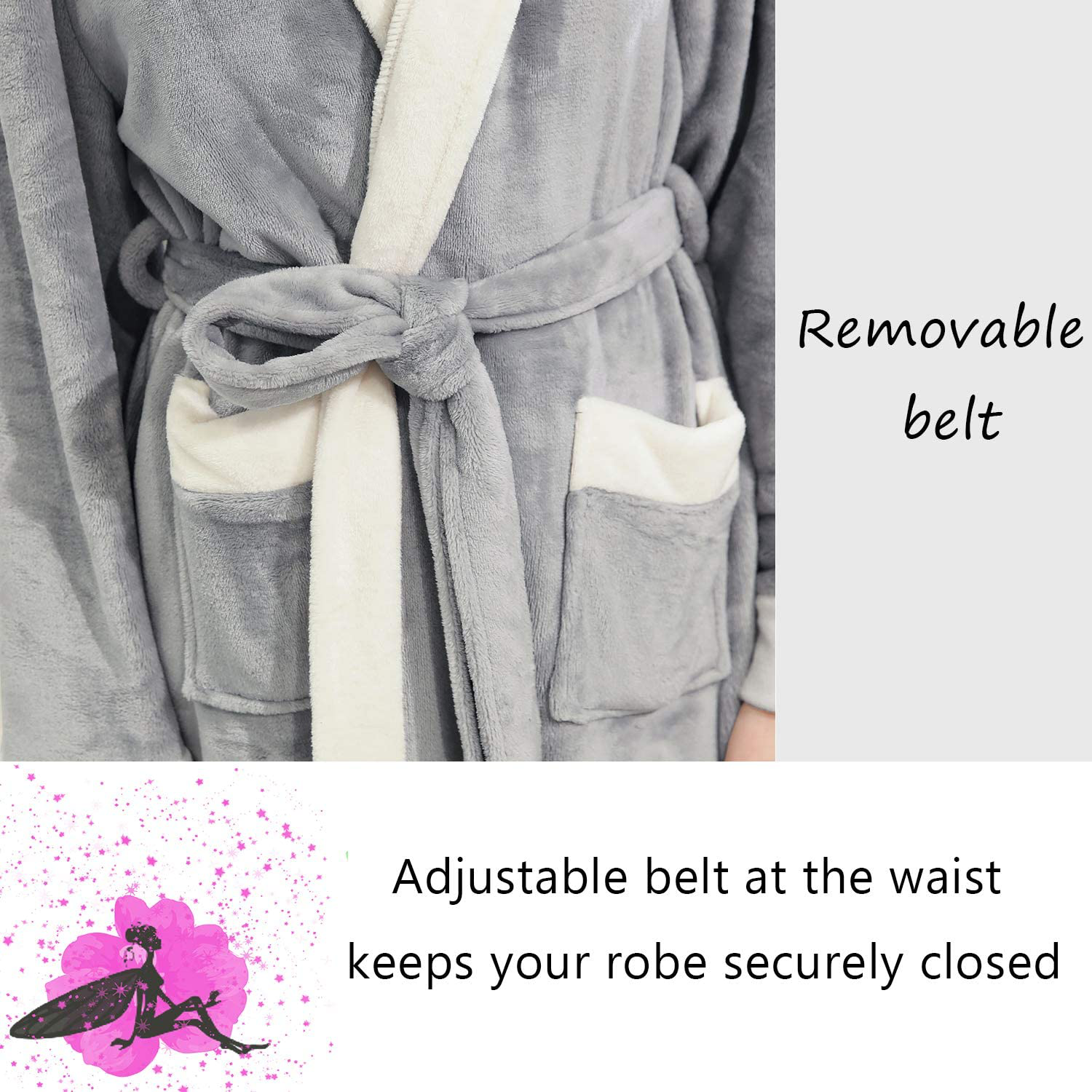 Women Robes Long Soft Hooded Bathrobes Sleepwear Winter Warm Ladies Housecoat Gift Robe Apparel & Accessories > Clothing > Sleepwear & Loungewear > Robes Kylie Max   