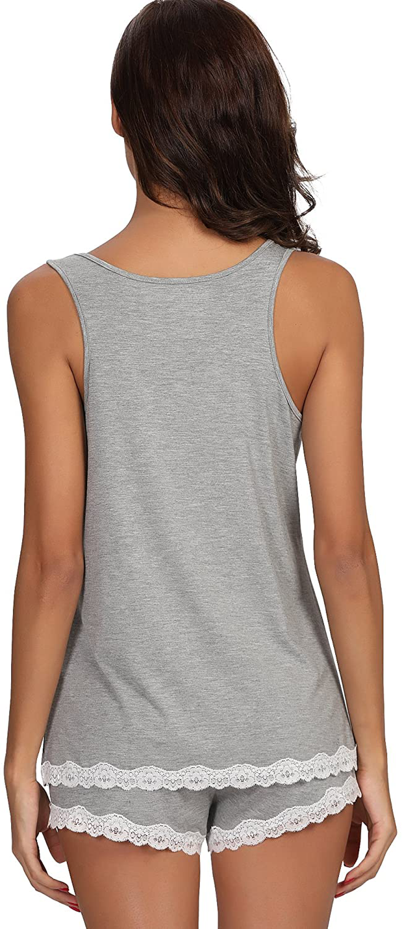 GYS Bamboo Pajamas for Women Tank Top and Shorts Set Moisture Wicking Summer Sleepwear Soft Loungewear with Lace Trim Apparel & Accessories > Clothing > Sleepwear & Loungewear Kylie Max   