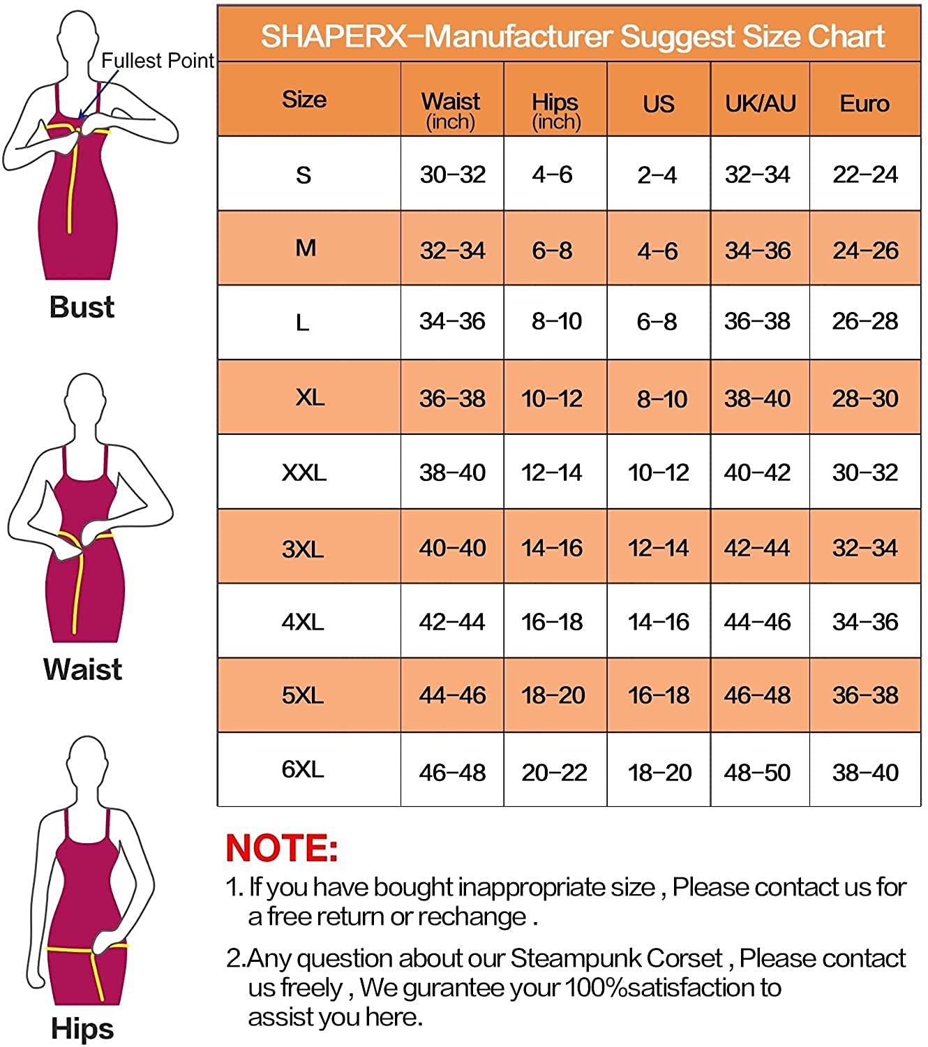 SHAPERX Women'S Steel Boned Steampunk Tesla Underbust Corset Vest Waist Training Corsets Vest Apparel & Accessories > Clothing > Underwear & Socks > Lingerie SHAPERX   