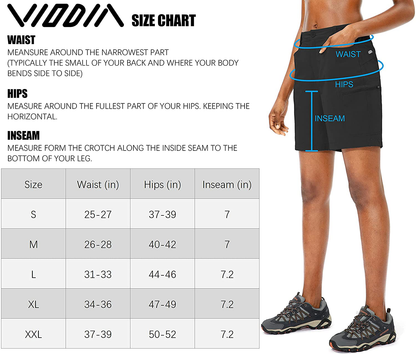 Viodia Women'S Hiking Cargo Shorts Quick Dry Stretch Lightweight Camping Shorts for Women with Zipper Pockets Apparel & Accessories > Clothing > Shorts Kylie Max   