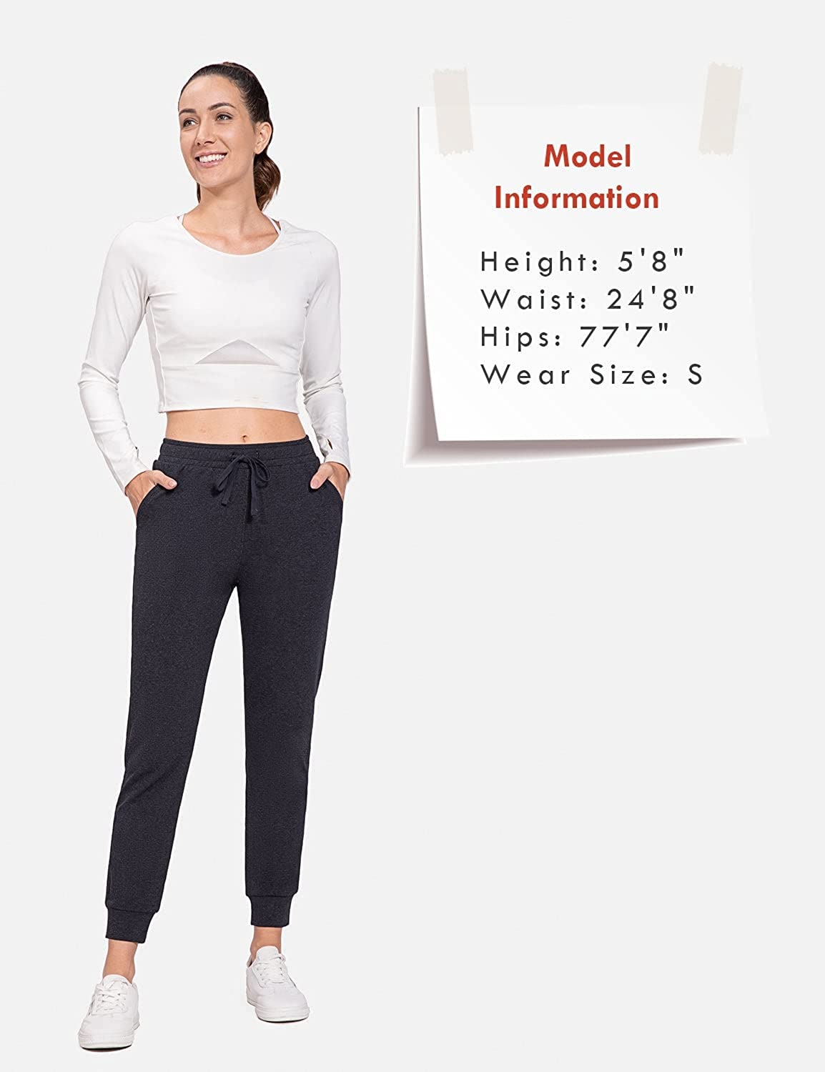 BALEAF Women'S Sweatpants Joggers Cotton Yoga Lounge Sweat Pants Casual Running Tapered Pants with Pockets Apparel & Accessories > Clothing > Activewear Kylie Max   