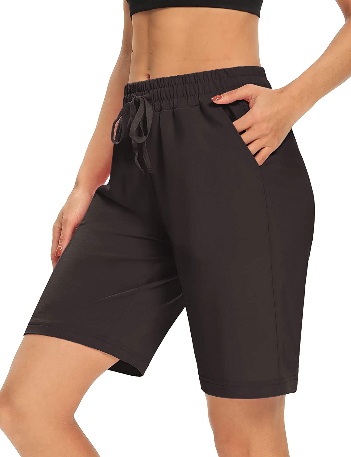 DIBAOLONG Womens Yoga Shorts Loose Comfy Drawstring Lounge Bermuda Shorts with 3 Pockets Apparel & Accessories > Clothing > Shorts Kylie Max   