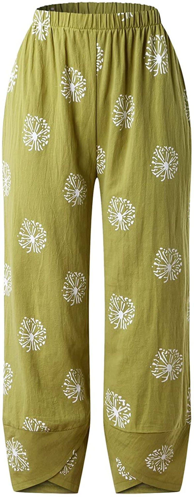 Burband Womens Thai Pants Bohemian Yoga High Waist Harem Pants Flowy Floral Print Wide Leg Palazzo Lounge Trousers Apparel & Accessories > Clothing > Underwear & Socks > Shapewear Burband   