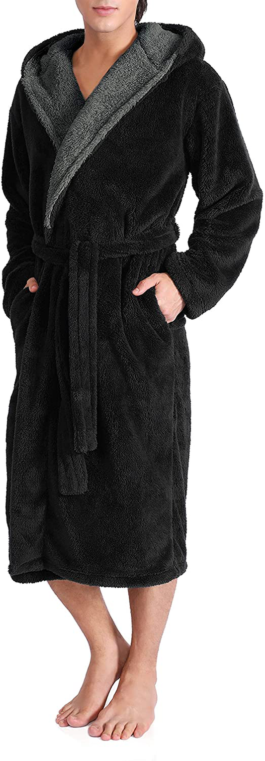 DAVID ARCHY Men'S Soft Fleece Plush Robe Full Length Long Bathrobe Apparel & Accessories > Clothing > Sleepwear & Loungewear > Robes Kylie Max   