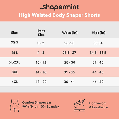 Shapermint High Waisted Body Shaper Shorts Shapewear for Women Tummy Control Thigh Slimming Technology Apparel & Accessories > Clothing > Underwear & Socks > Shapewear Shapermint   