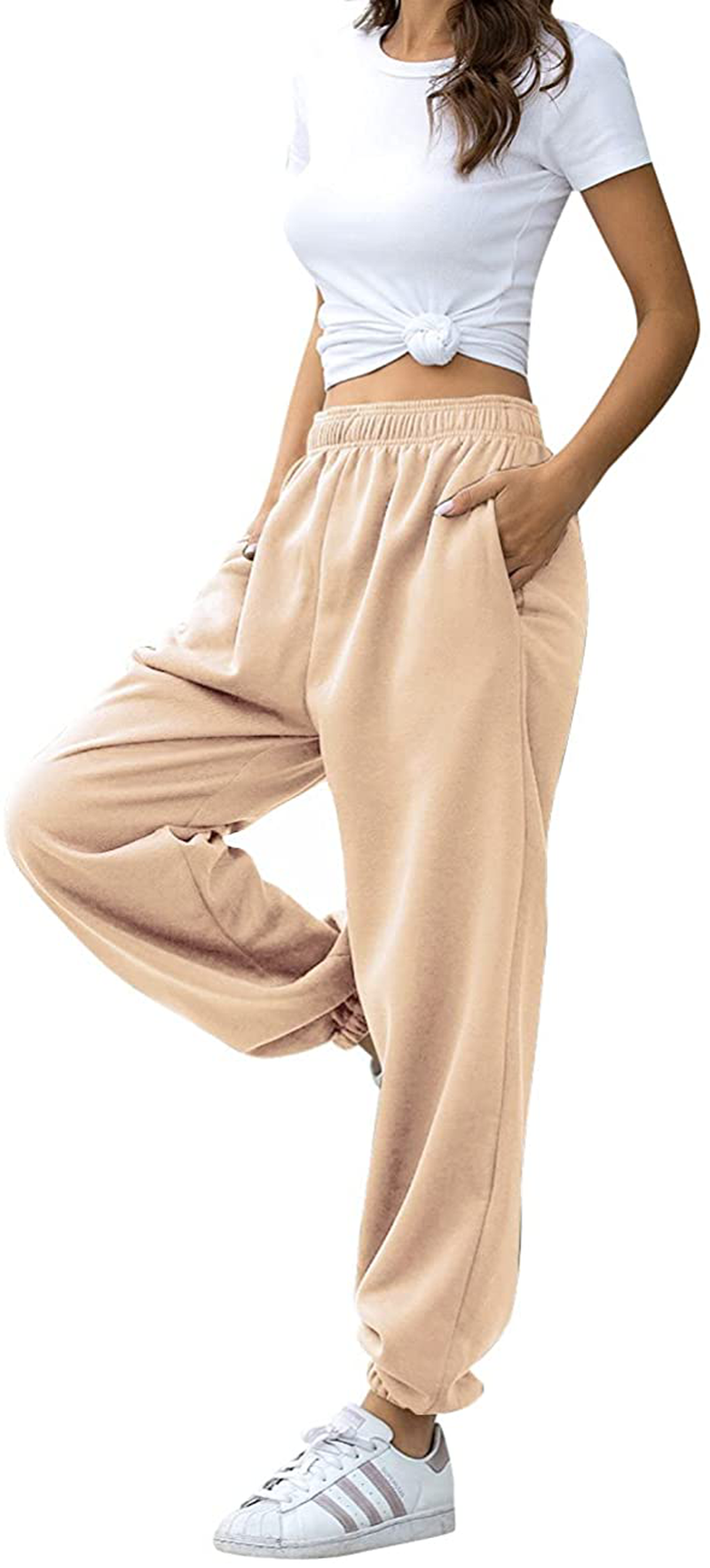 Hesayep Women'S High Waisted Sweatpants Workout Active Joggers Pants Baggy Lounge Bottoms Apparel & Accessories > Clothing > Activewear Kylie Max   