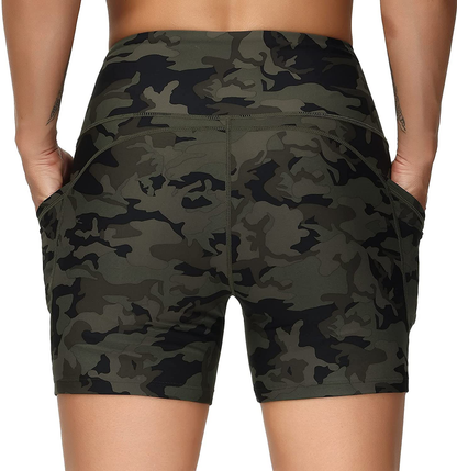 THE GYM PEOPLE High Waist Yoga Shorts for Women'S Tummy Control Fitness Athletic Workout Running Shorts with Deep Pockets Apparel & Accessories > Clothing > Shorts Kylie Max   