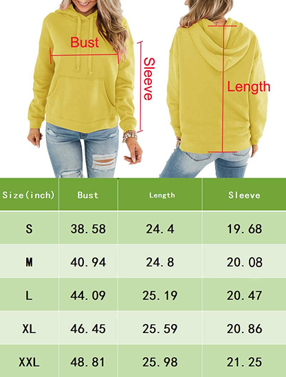 Bingerlily Women'S Casual Hoodies Long Sleeve Solid Lightweight Pullover Tops Loose Sweatshirt with Pocket Apparel & Accessories > Clothing > Activewear Kylie Max   