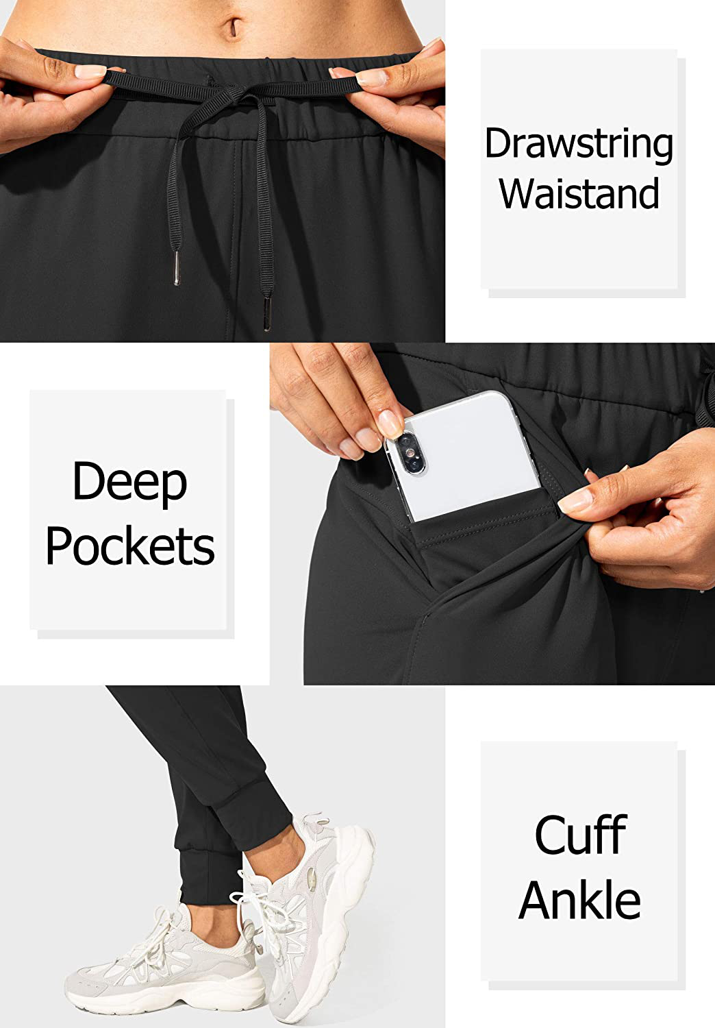 SANTINY Women'S Joggers Pants with Pockets Drawstring Running Sweatpants for Women Lounge Workout Jogging Apparel & Accessories > Clothing > Activewear Kylie Max   