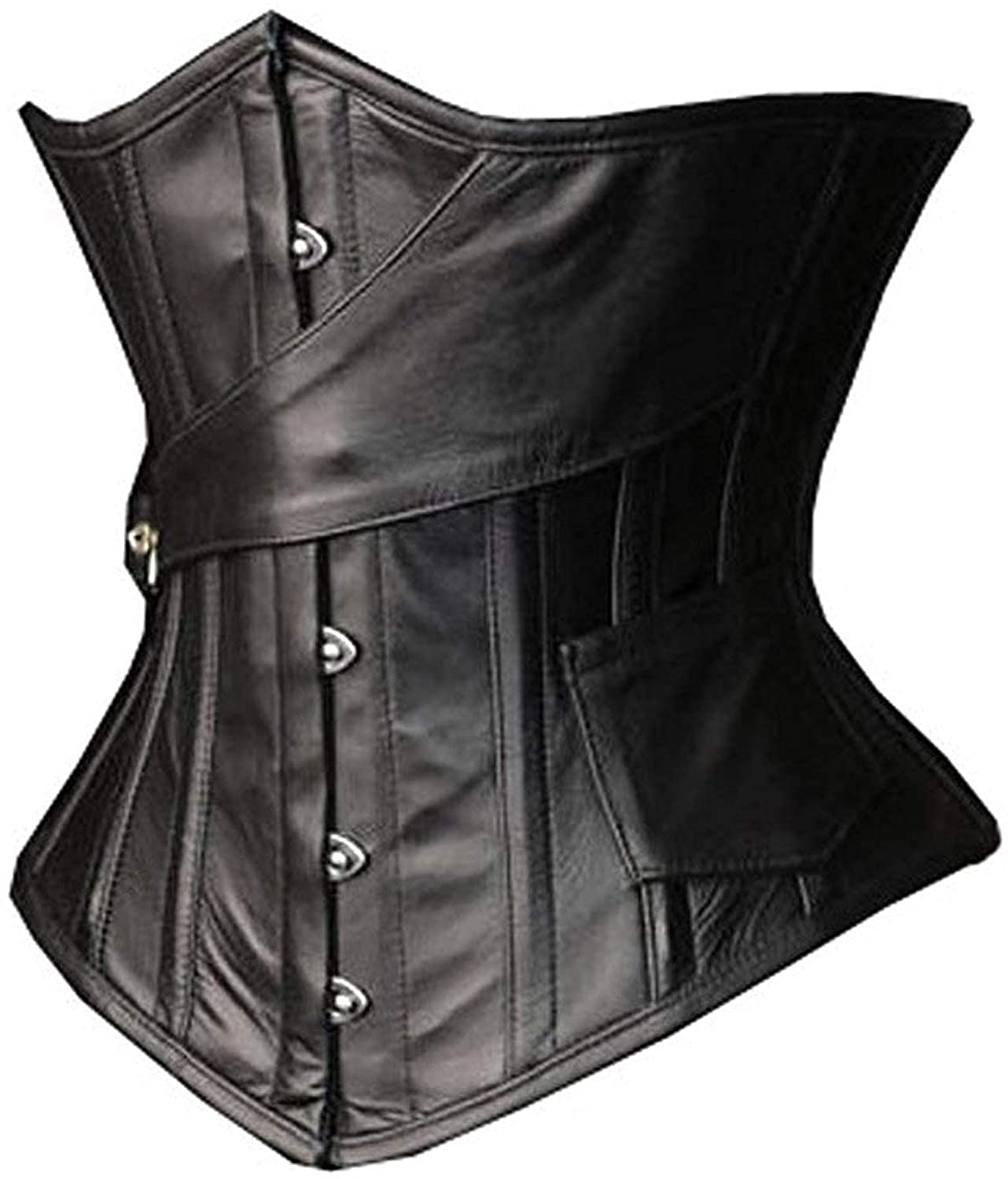SHAPERX Womens Steampunk Gothic Steel Boned Underbust Waist Training Corsets Apparel & Accessories > Clothing > Underwear & Socks > Lingerie SHAPERX Black Small 