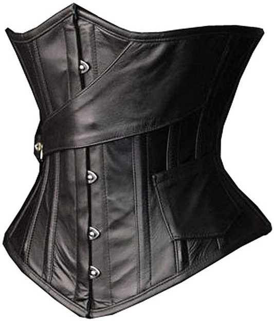 SHAPERX Womens Steampunk Gothic Steel Boned Underbust Waist Training Corsets Apparel & Accessories > Clothing > Underwear & Socks > Lingerie SHAPERX Black Small 