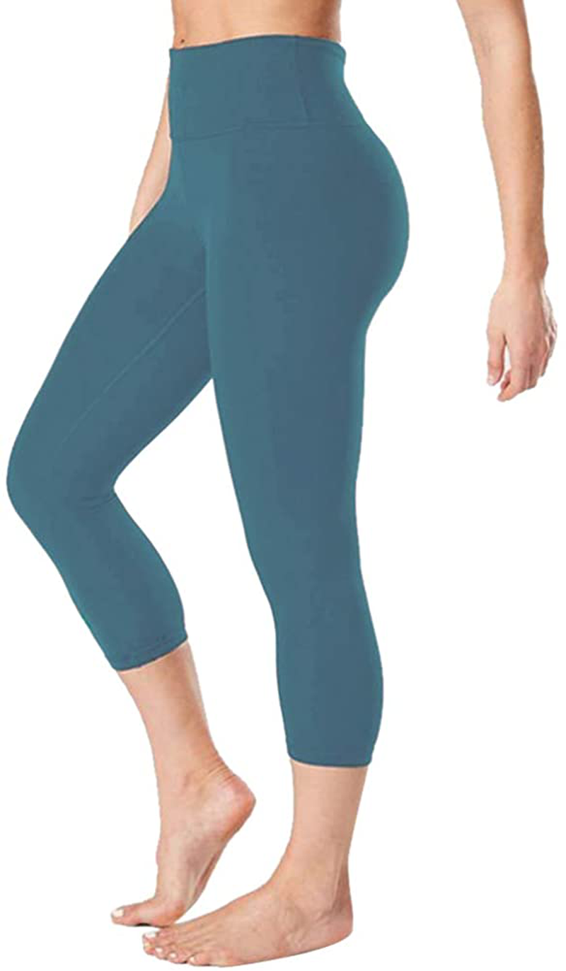 GAYHAY High Waisted Capri Leggings for Women - Soft Slim Tummy Control - Exercise Pants for Running Cycling Yoga Workout Apparel & Accessories > Clothing > Activewear GAYHAY Dark Green Small-Medium 