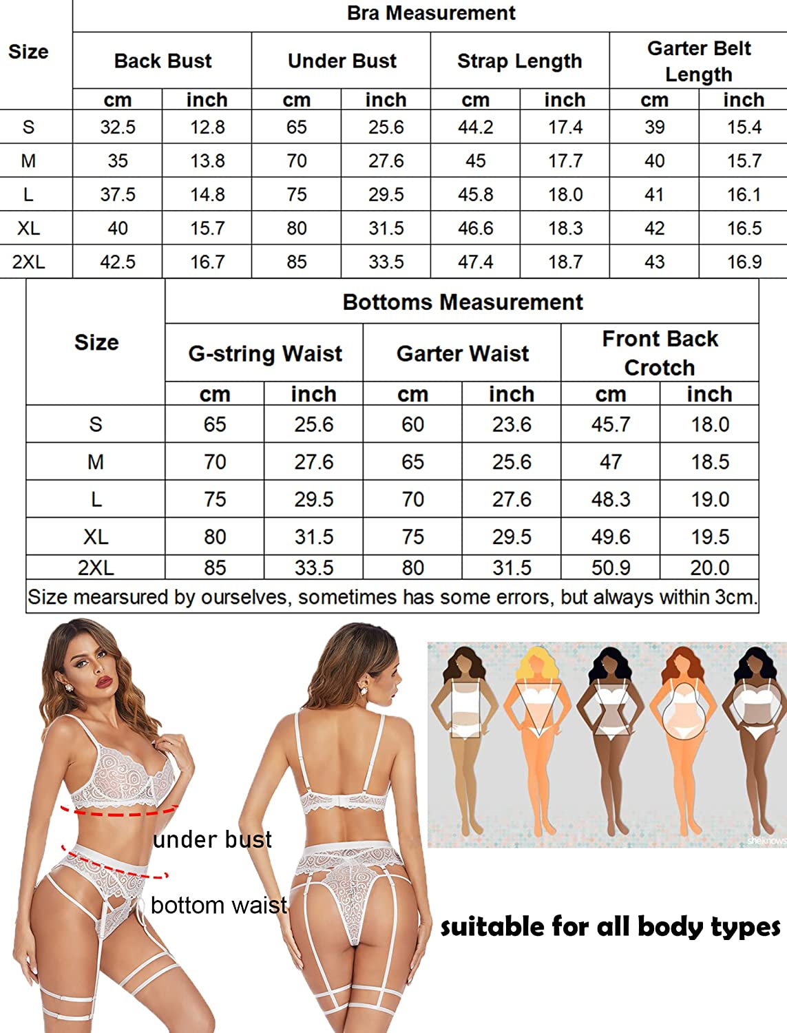 Avidlove Lingerie for Women Bra Panty Garter Set Sexy 3 Piece Lingerie Set with Garter Belts Apparel & Accessories > Clothing > Underwear & Socks > Lingerie Avidlove   