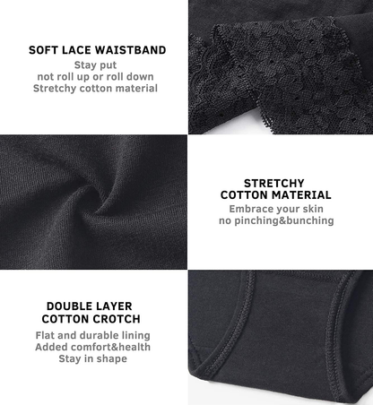 Cotton Panties for Women Bikini Underwear Hipster Underpants Lace Briefs Pack Apparel & Accessories > Clothing > Underwear & Socks > Underwear Wealurre   