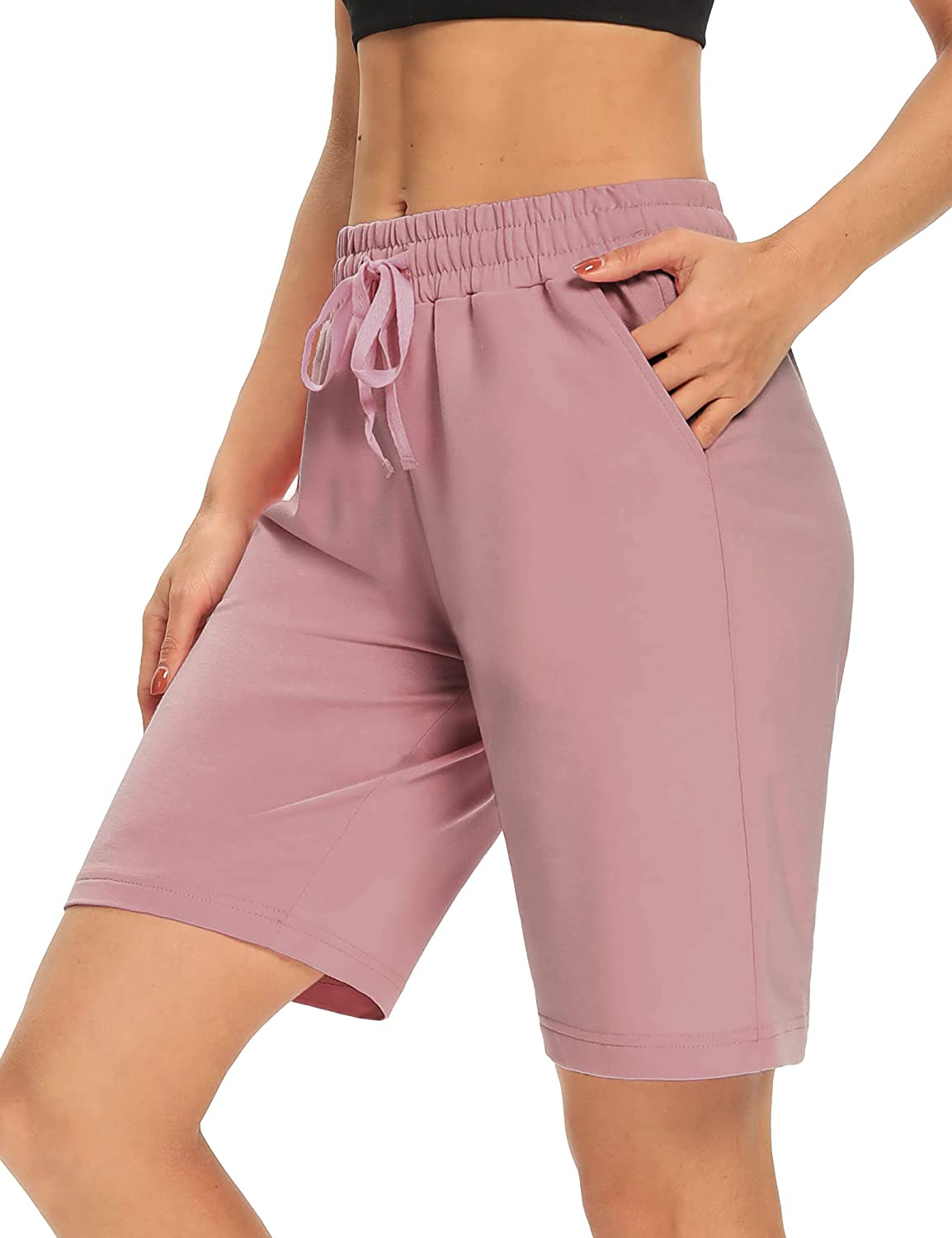 DIBAOLONG Womens Yoga Shorts Loose Comfy Drawstring Lounge Bermuda Shorts with 3 Pockets Apparel & Accessories > Clothing > Shorts Kylie Max   