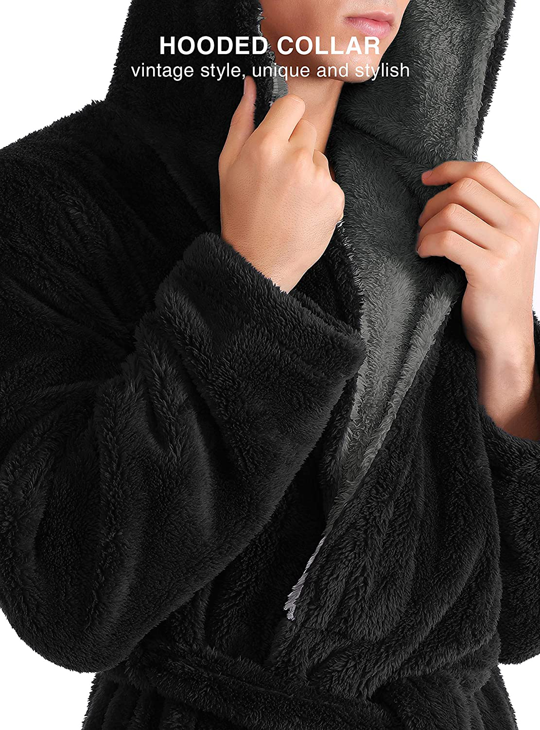 DAVID ARCHY Men'S Soft Fleece Plush Robe Full Length Long Bathrobe Apparel & Accessories > Clothing > Sleepwear & Loungewear > Robes Kylie Max   