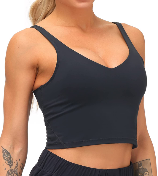 Dragon Fit Sports Bra for Women Longline Padded Bra Yoga Crop Tank Tops Fitness Workout Running Top Apparel & Accessories > Clothing > Underwear & Socks > Bras Kylie Max   