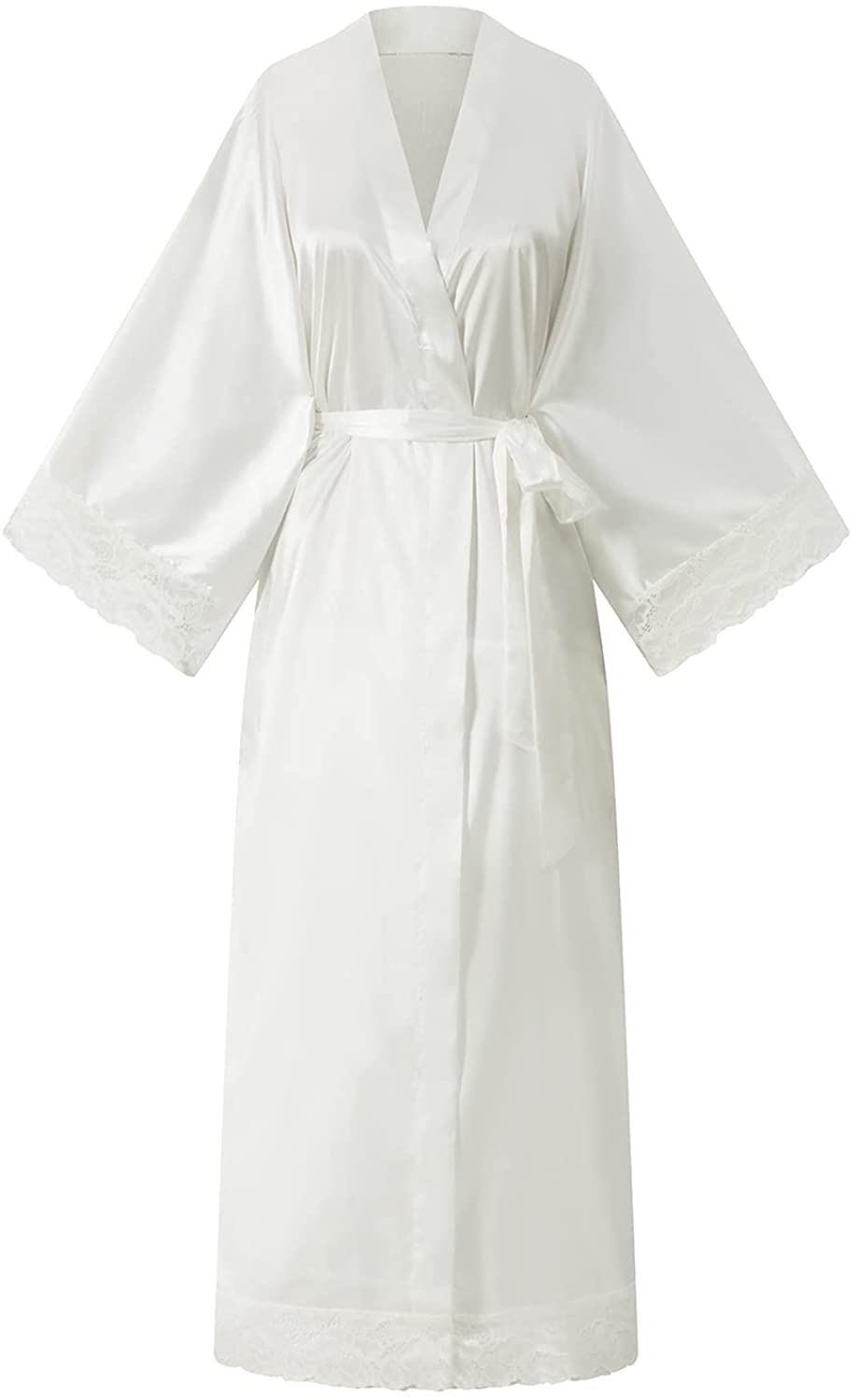 Asvioya Lace Kimono Robe for Women, Silk Robe, Satin Long Robe for Wedding, Night Gown for Ladies Women Bridal Loung Apparel & Accessories > Clothing > Sleepwear & Loungewear > Robes Asvioya   