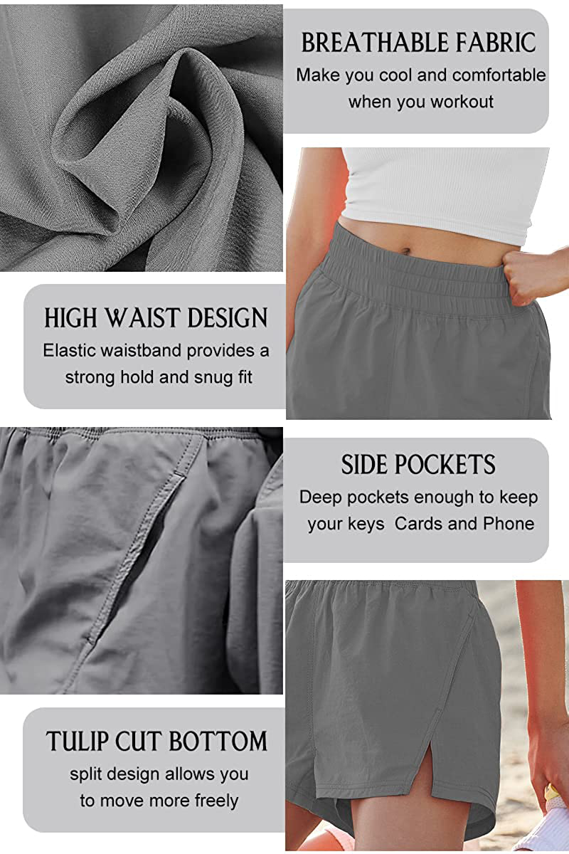 AUTOMET Womens Athletic Shorts High Waisted Running Shorts Casual Summer Workout Shorts Gym Elastic Sporty Shorts Apparel & Accessories > Clothing > Shorts Kylie Max   