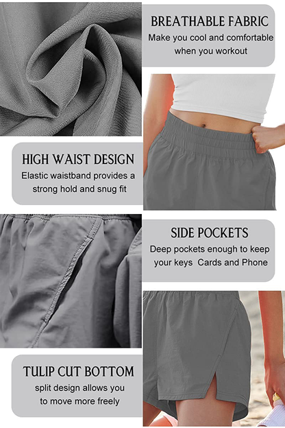 AUTOMET Womens Athletic Shorts High Waisted Running Shorts Casual Summer Workout Shorts Gym Elastic Sporty Shorts Apparel & Accessories > Clothing > Shorts Kylie Max   