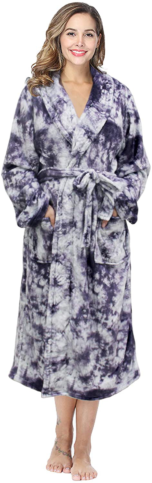 RONGTAI Womens Bathrobe Ladies Fleece Plush Warm Long Robes Apparel & Accessories > Clothing > Sleepwear & Loungewear > Robes Kylie Max   