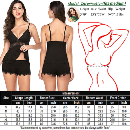 Avidlove Womens Sweetness Cami Set Lace Camisole Lingerie Nightwear Sexy Pajamas Lounge Sets Apparel & Accessories > Clothing > Sleepwear & Loungewear Kylie Max   