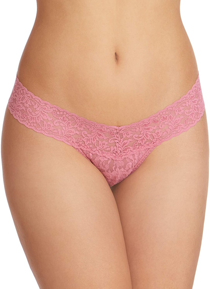 hanky panky, Signature Lace Low Rise Thong, One Size (2-12) Apparel & Accessories > Clothing > Underwear & Socks > Underwear hanky panky Pink Quartz One Size 