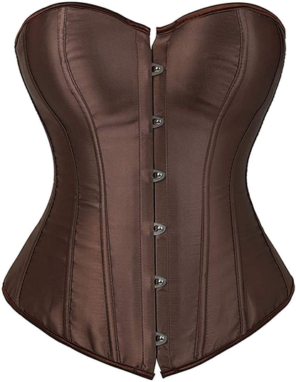 NIYIGEJI Satin Sexy Strong Boned Corset Lace up Overbust Waist Cincher Bustier Bodyshaper Top Apparel & Accessories > Clothing > Underwear & Socks > Lingerie NIYIGEJI   