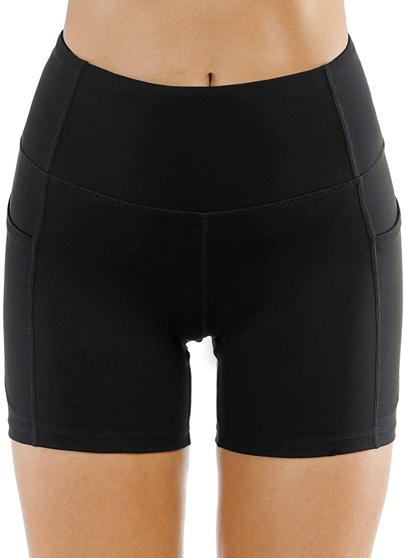THE GYM PEOPLE High Waist Yoga Shorts for Women'S Tummy Control Fitness Athletic Workout Running Shorts with Deep Pockets Apparel & Accessories > Clothing > Shorts Kylie Max   