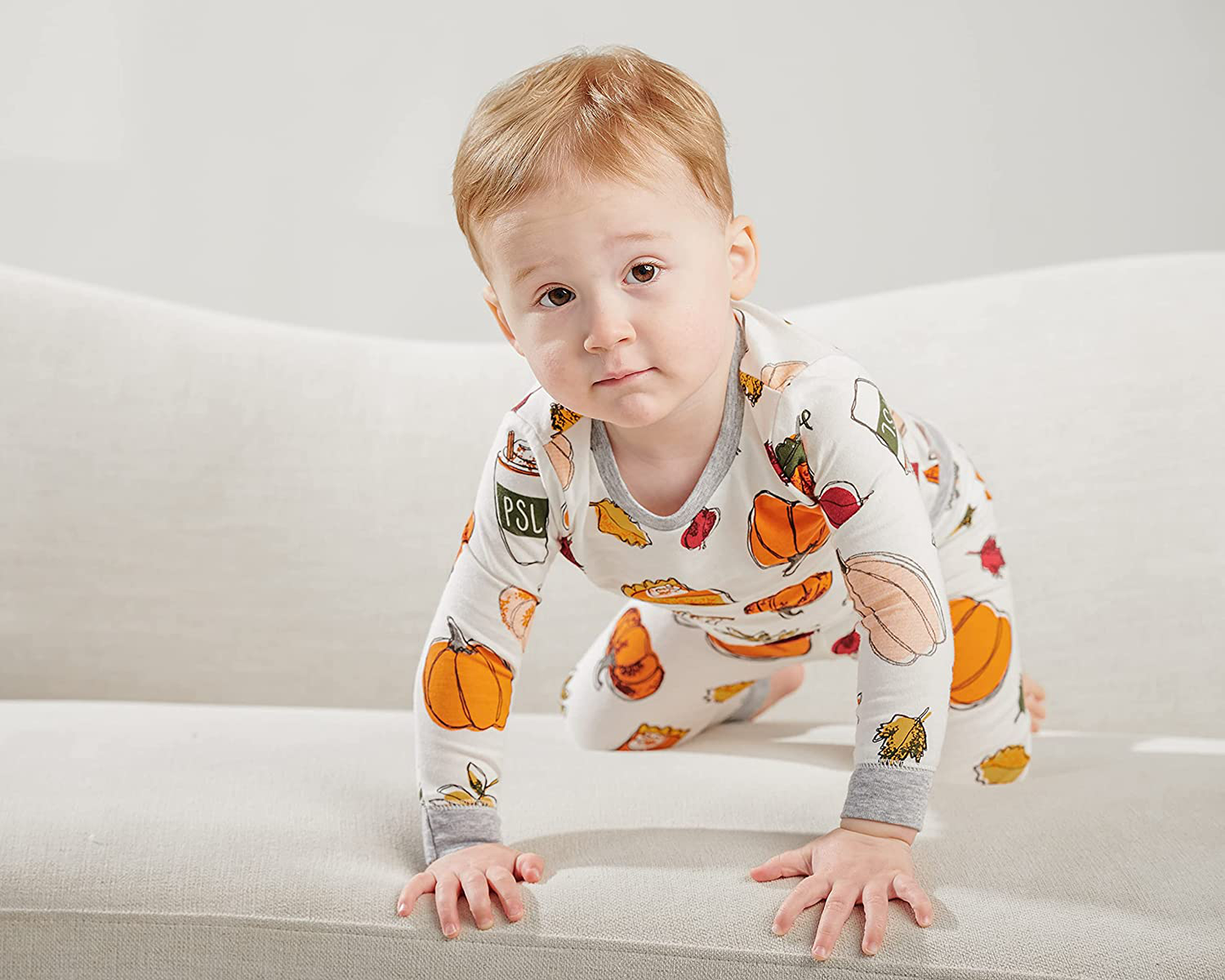 Mud Pie Kids Children'S Unisex Pumpkin Spice Pajama Set, Multi Apparel & Accessories > Clothing > Sleepwear & Loungewear > Pajamas Kylie Max   