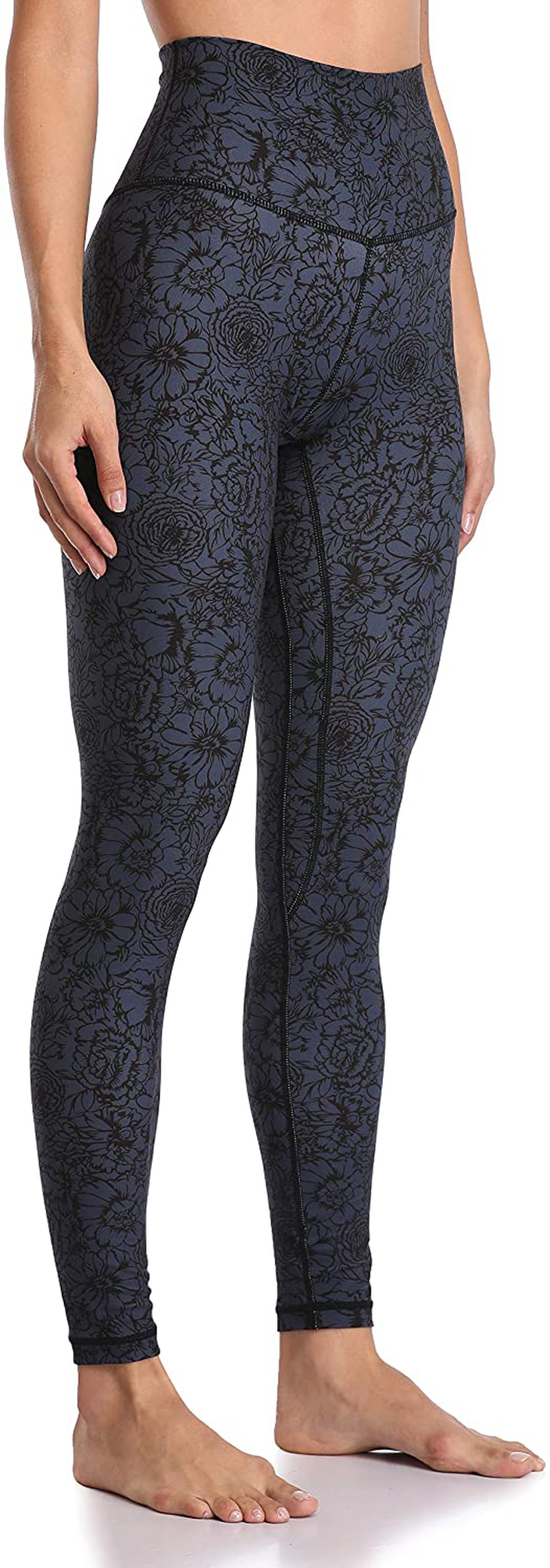 Colorfulkoala Women's High Waisted Pattern Leggings Full-length Yoga Pants Apparel & Accessories > Clothing > Activewear Colorfulkoala Navy Flowers X-Small 